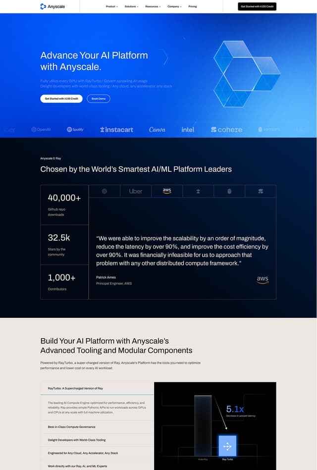 Anyscale网站截图