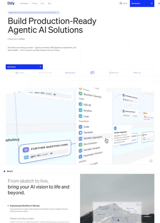 Dify网站截图